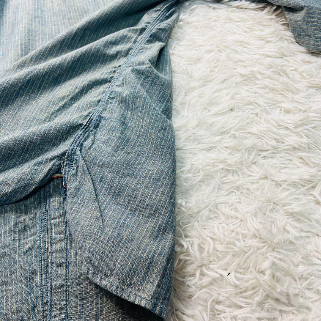 トップス MOMOTARO JEANS Gacha Pocket Stripe shirt