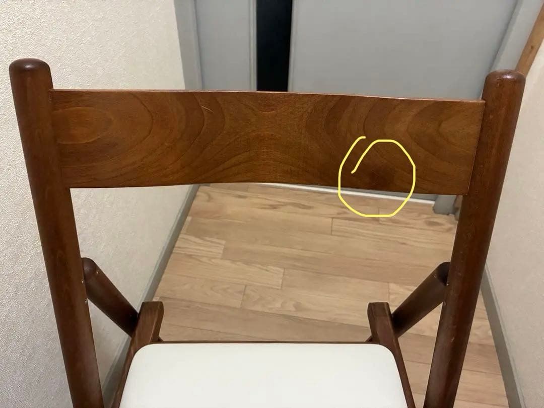 座面張替済 無印良品 折りたたみ椅子 木製チェア ブラウン 廃盤 ブナ材