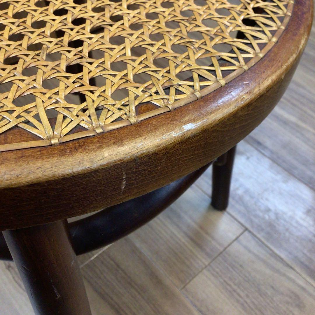 秋田木工 ベントウッドチェア ダイニング ラタン 藤 曲木 レトロ USED