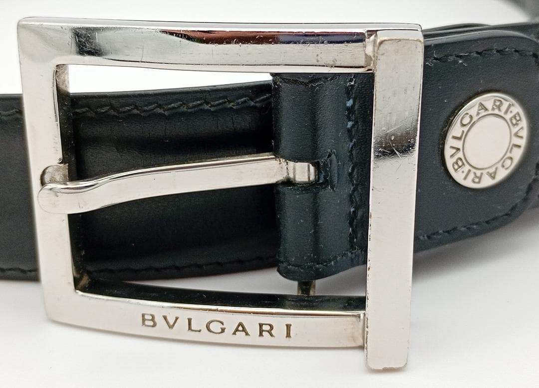【バスティー】BVLGARI ブラックレザーベルト