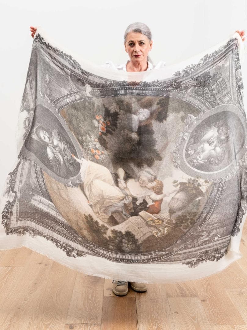 ファリエロ サルティ　Faliero Sarti　ストール　絵画　カシミヤ100