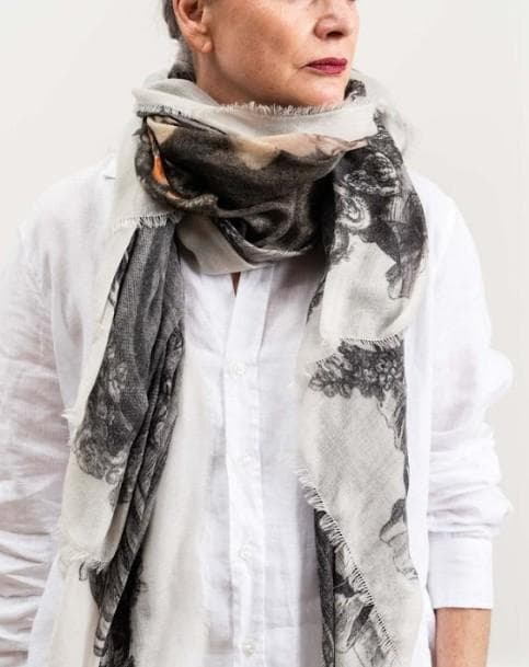 ファリエロ サルティ　Faliero Sarti　ストール　絵画　カシミヤ100