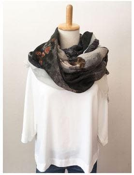 ファリエロ サルティ　Faliero Sarti　ストール　絵画　カシミヤ100