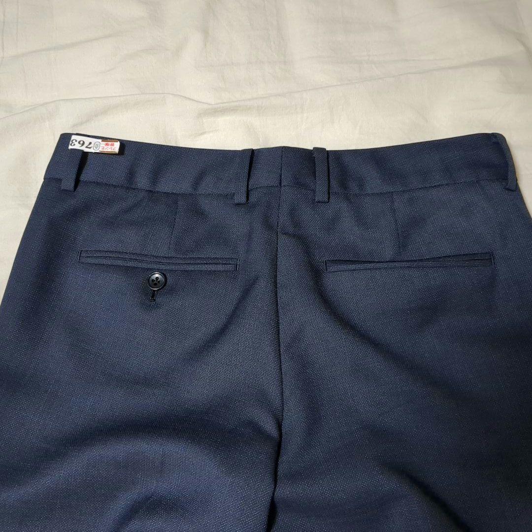 グローバルスタイルパンツスーツ　インポート生地　ネイビー