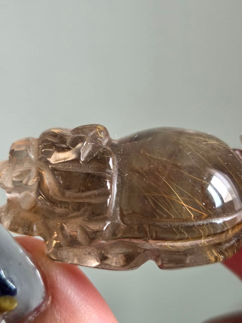 スモーキールチルクォーツ龍亀