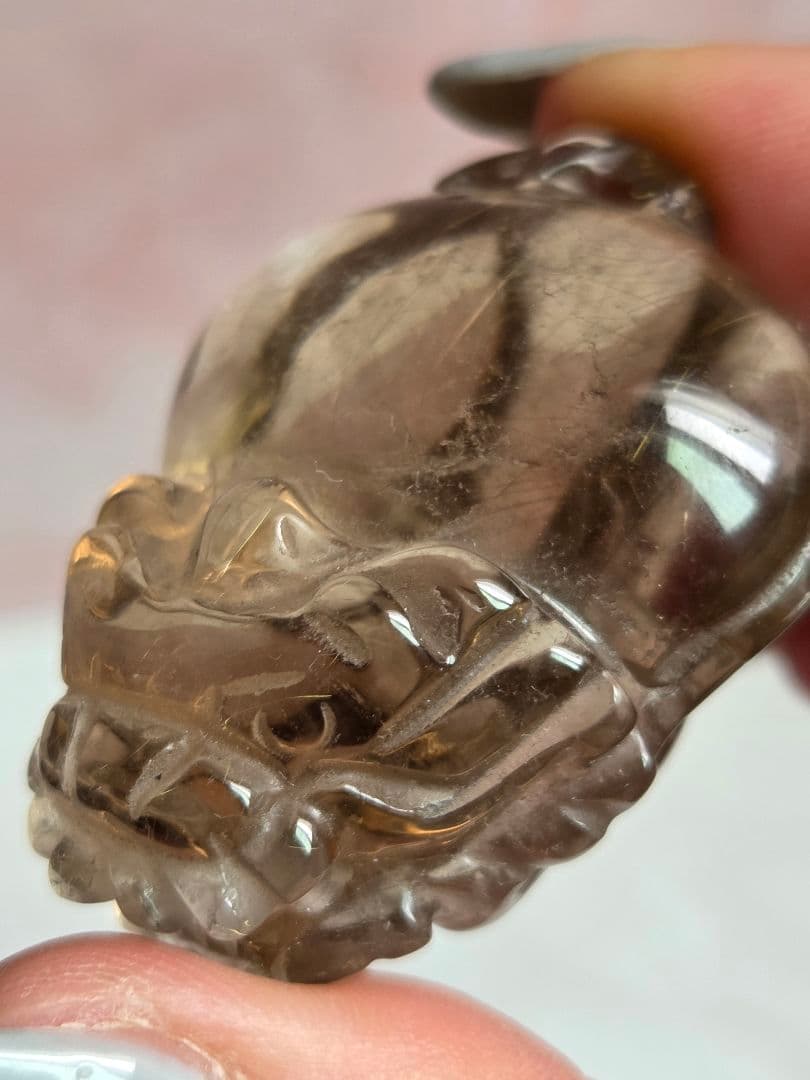 スモーキールチルクォーツ龍亀