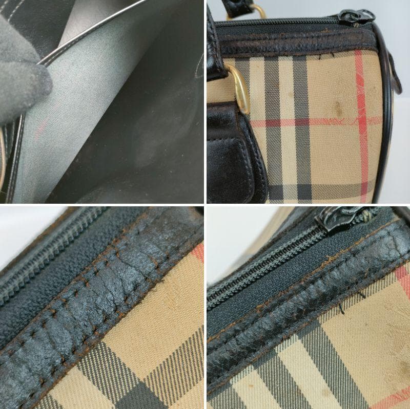 バーバリー ノバチェック ミニボストンバッグ シャドーホース ロゴ ベージュ