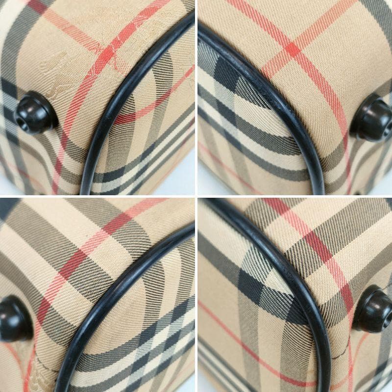 バーバリー ノバチェック ミニボストンバッグ シャドーホース ロゴ ベージュ