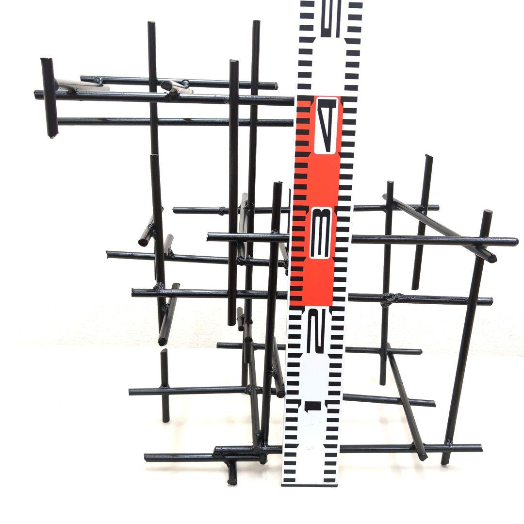 花留　丸鉄棒　生け花　華道　鉄花器　変形花器