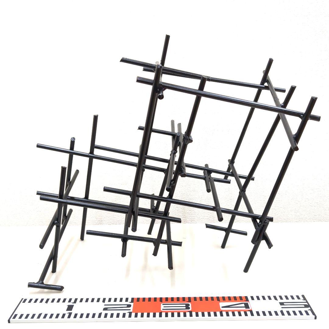 花留　丸鉄棒　生け花　華道　鉄花器　変形花器