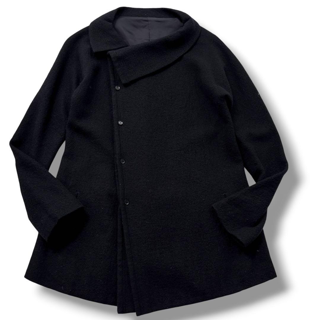 【極美品】Y's　ワイズ ウールコート 変形ジャケット　チェスターコート　黒