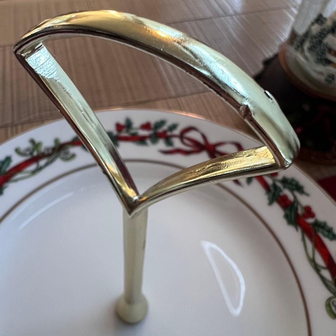  WORCESTER Holly Ribbons 二段ケーキスタンド