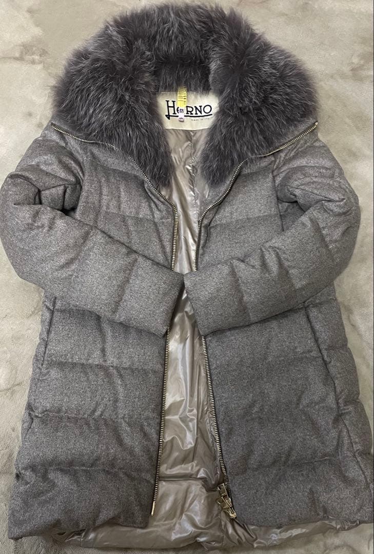 ◆TR◆HERNO ダウン カシミヤ シルク フォックスファー