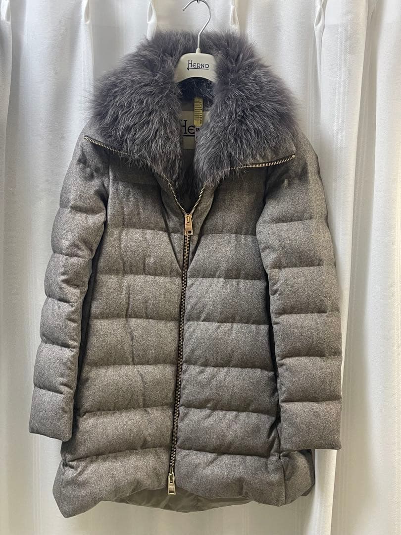 ◆TR◆HERNO ダウン カシミヤ シルク フォックスファー