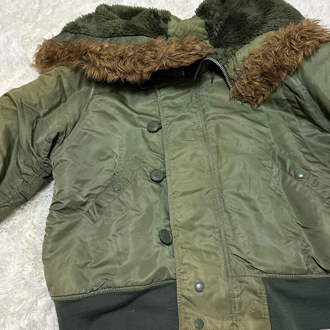 ALPHA N-2B フライトジャケット XL カーキ ミリタリー 大きめ 短丈