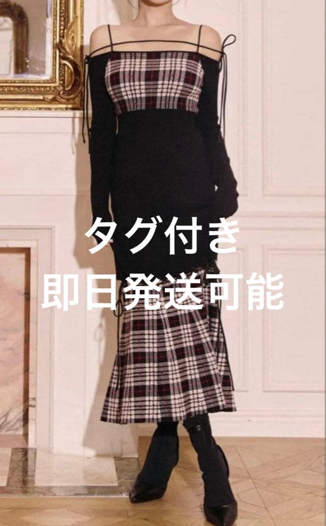 randy ストリングコアプレイドマーメイドワンピース