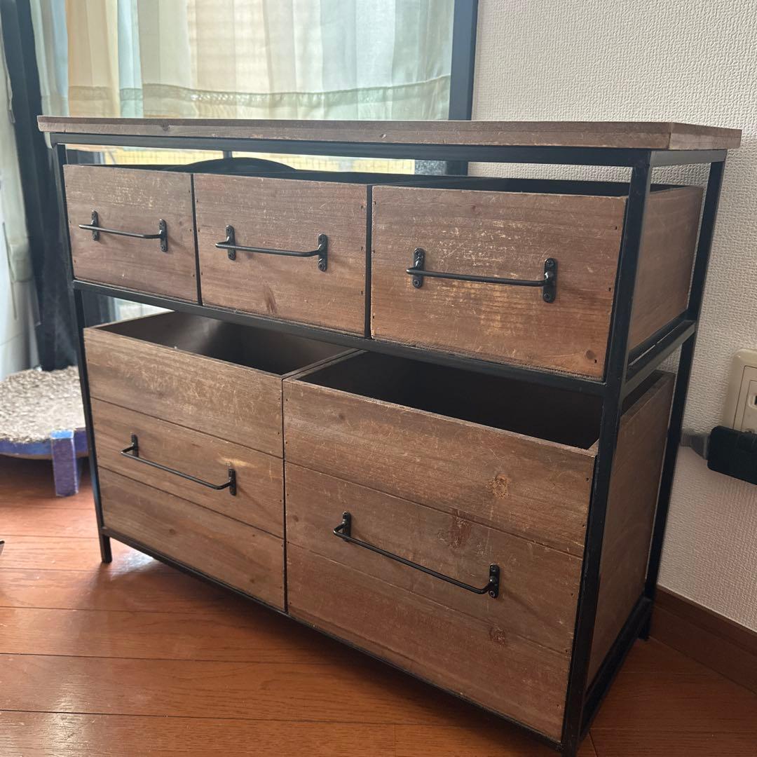 【直接渡¥5500】salut! アイアンウッド 5ドロワーマルチラック サリュ