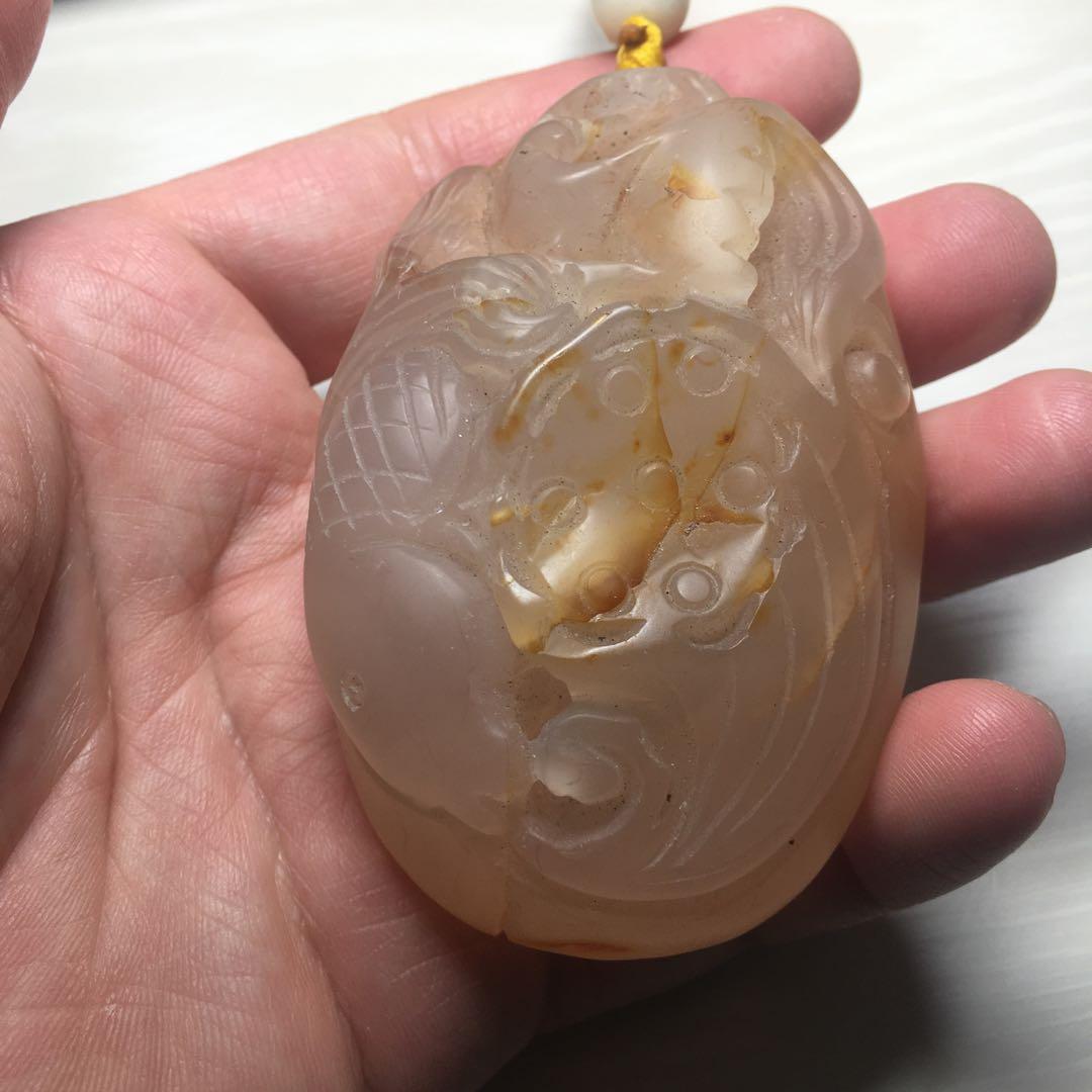 稀少 天然石 握り石 金魚