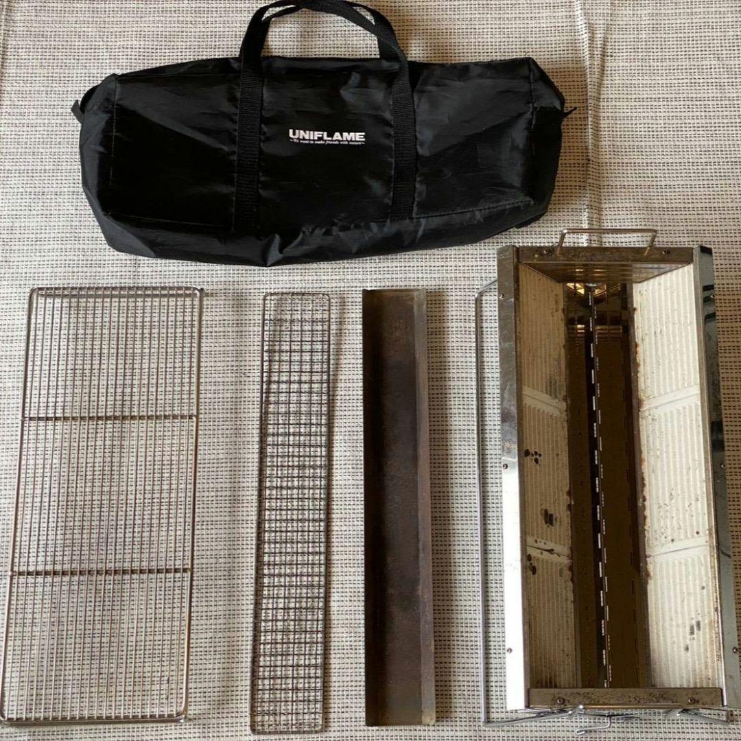 UNIFLAME 焚き火台 ステンレス製 収納バッグ付　ユニセラTG-Ⅲ ロング