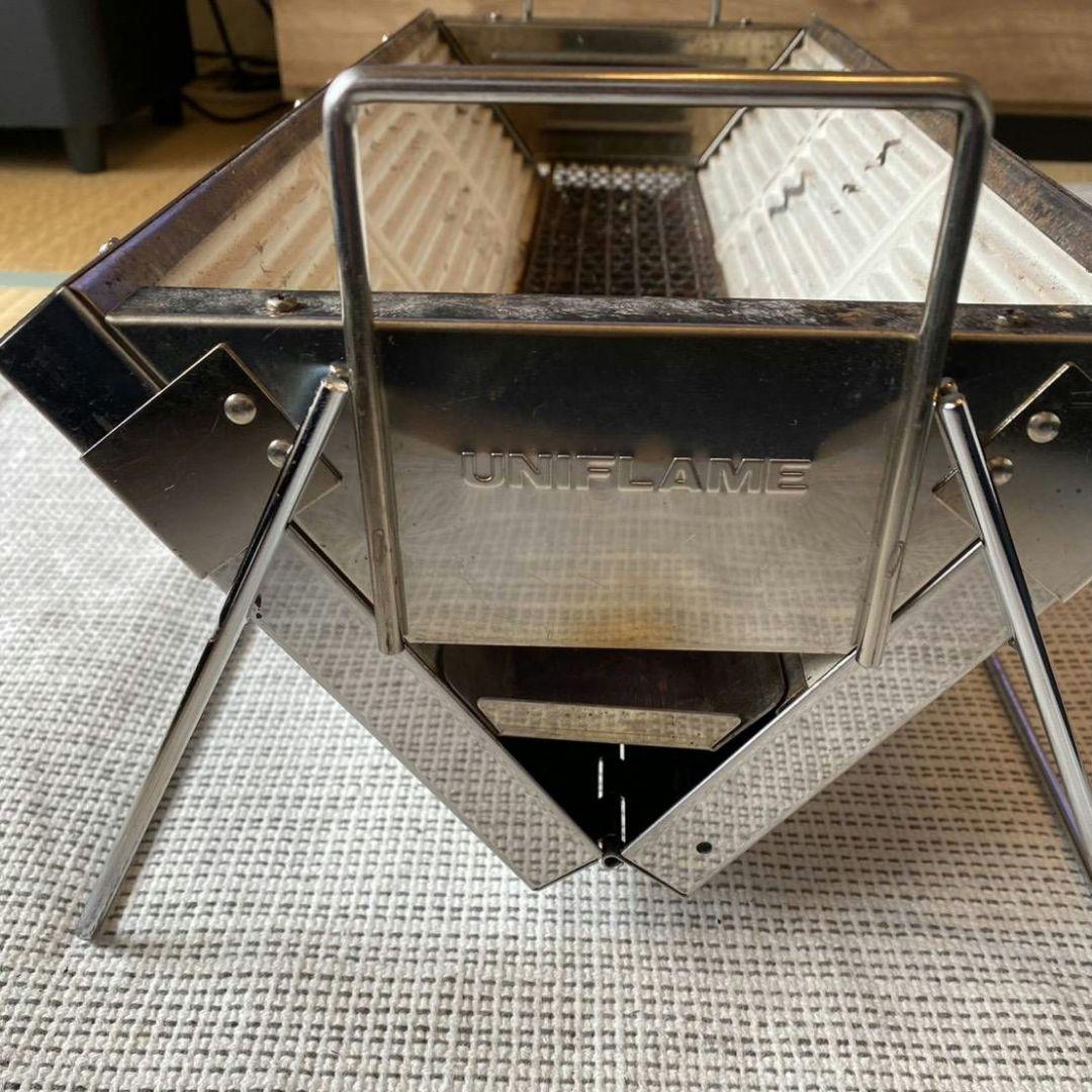 UNIFLAME 焚き火台 ステンレス製 収納バッグ付　ユニセラTG-Ⅲ ロング