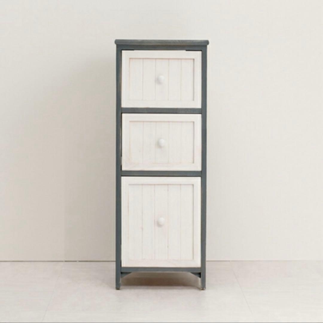 【送料込】萩原 チェスト ：ブルーグレー アンティークチェスト シャビーシック