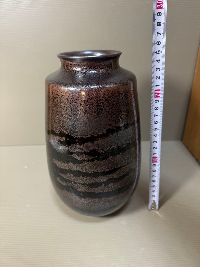 2285 藤井朱明作　天目白光　花瓶　未使用