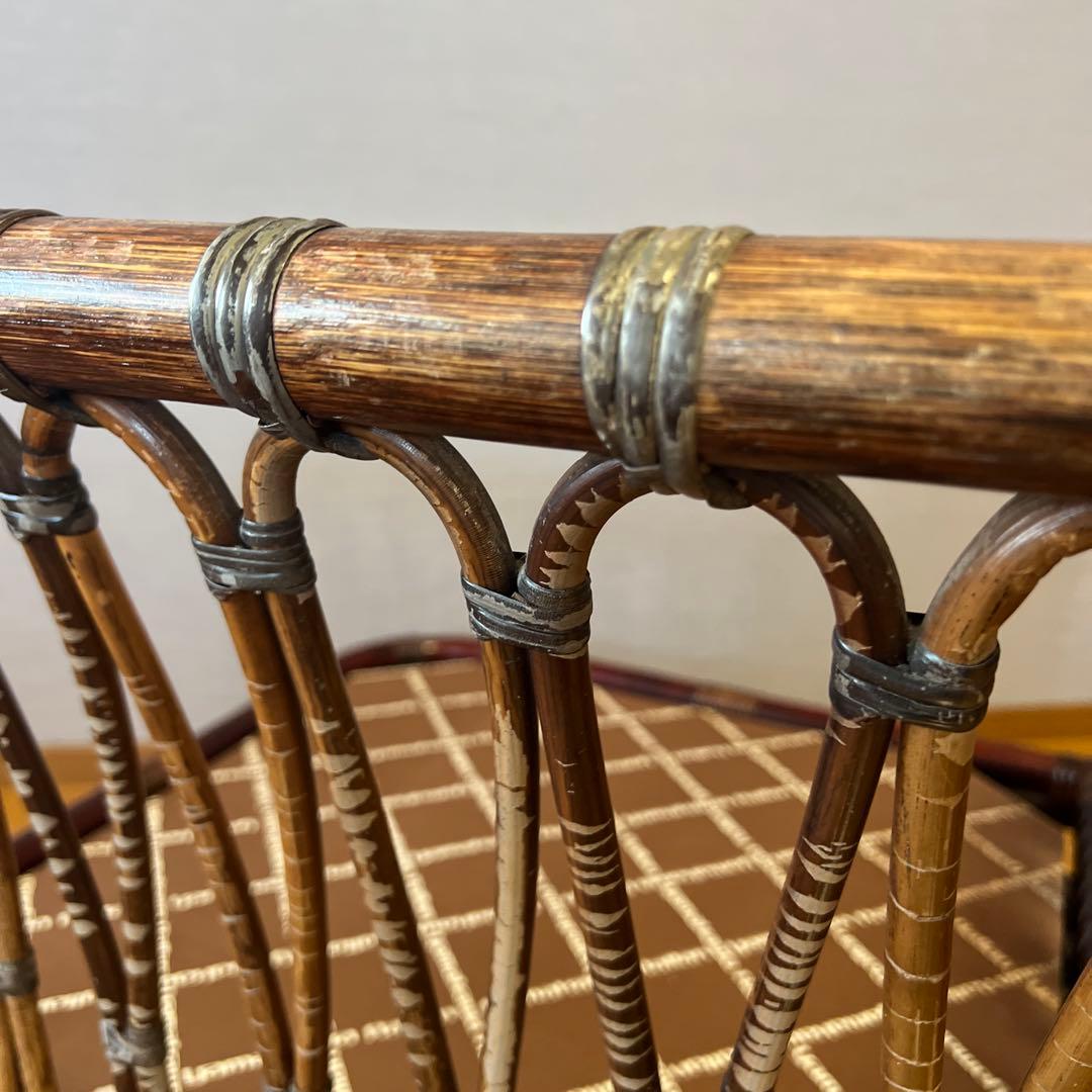 YAMAKAWA ラタン 籐 ヴィンテージ アンティーク 椅子 コーナー ④