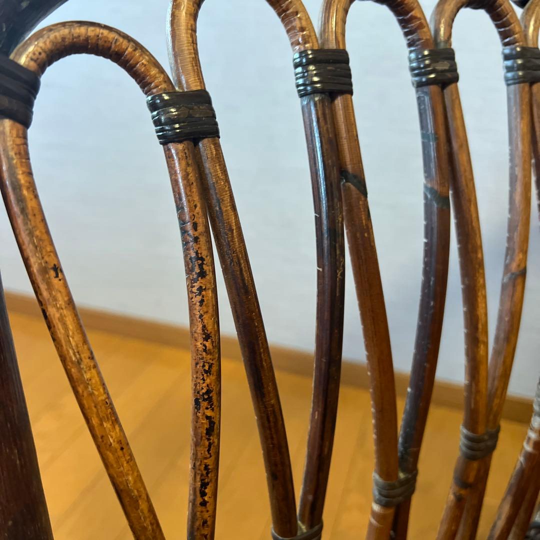 YAMAKAWA ラタン 籐 ヴィンテージ アンティーク 椅子 コーナー ④