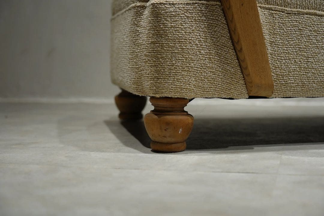 大正時代　1人掛けソファ　アンティークチェア　ブリッジアーム　栗材