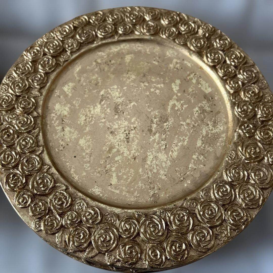 クリスマスプレートセット　 ６枚組　　ゴールド 薔薇模様 アンダープレート