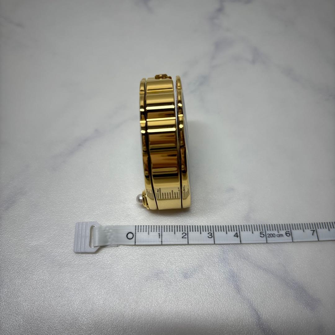 0508 ミキモト　クリスタルラッカー　シェル型　トラベルクロック　ブルー