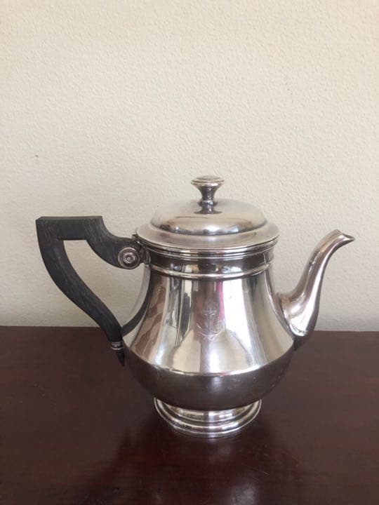 フランス アンティーク シルバー 大 ティーポット 海軍 Boulenger