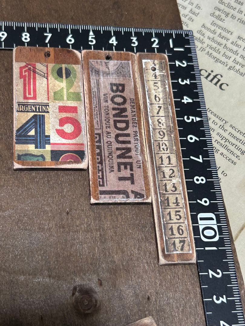 ウッドタグ定規マッチ箱ラベルなどNo.770