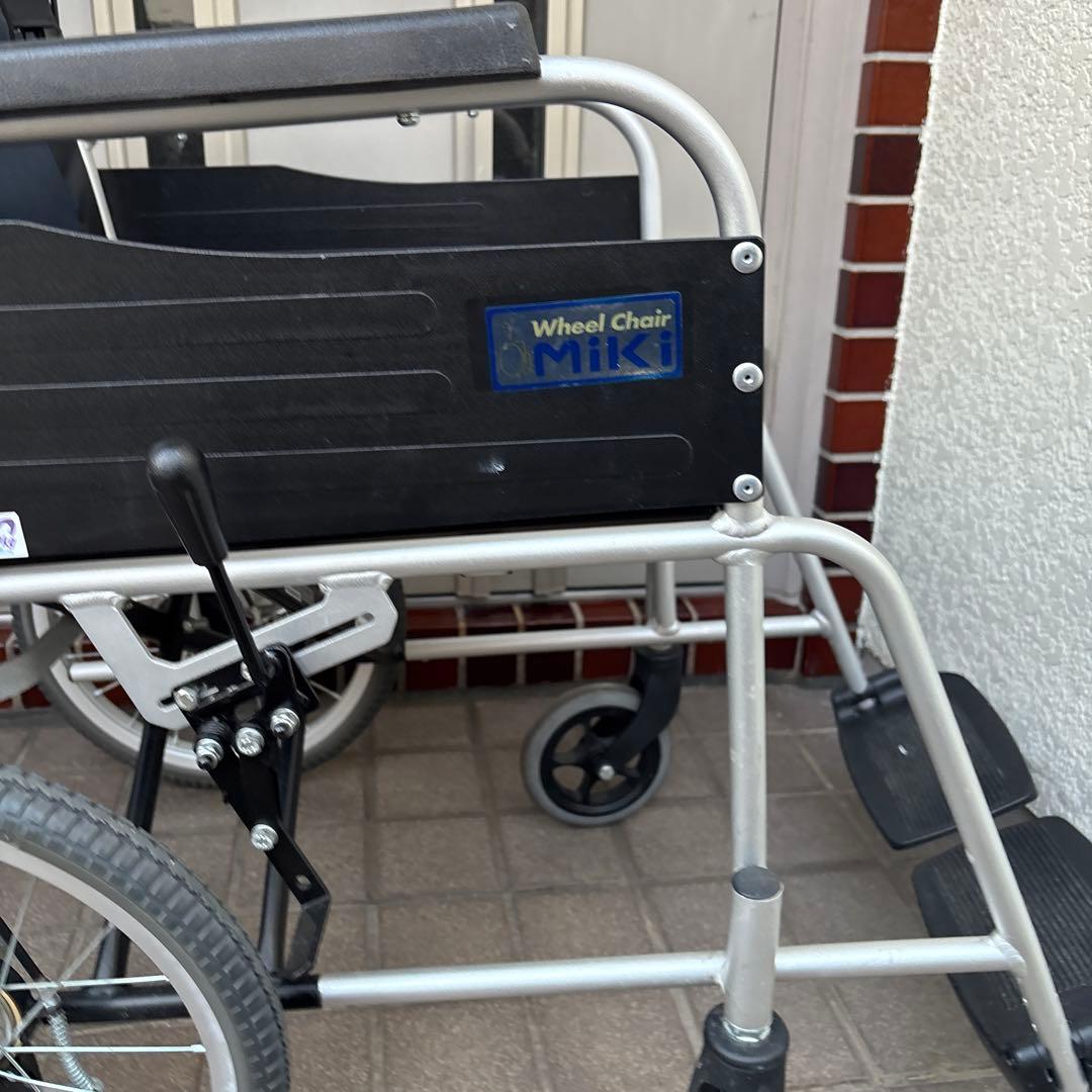 折りたたみ式 ネイビー 介助用車椅子wheel chair MIKIブレーキ付き