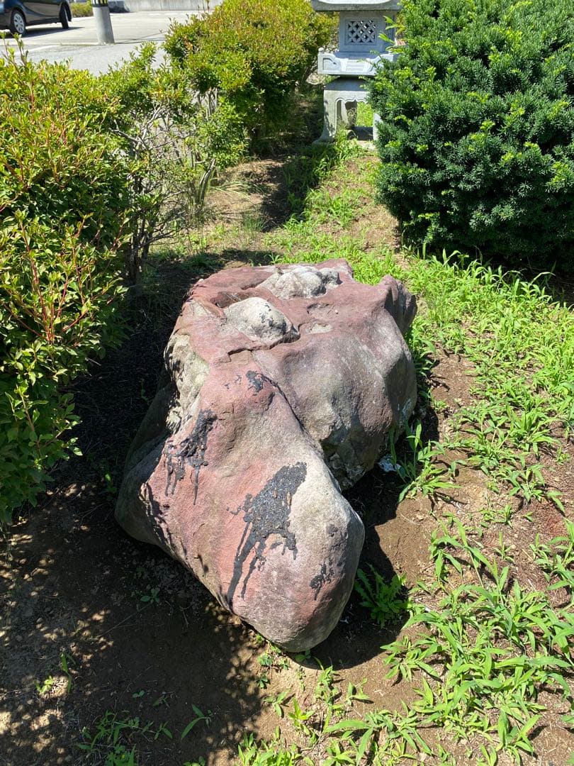 紫灰色 庭石 大 自然石 約130×70×55㎝【石川県引き取り】まとめ割