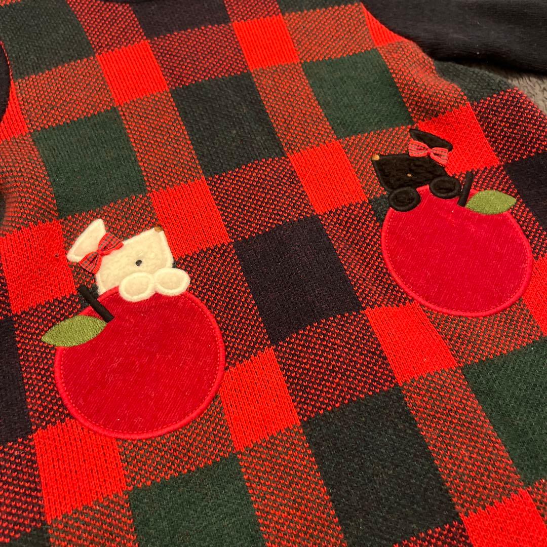 美品　ファミリア　80 チェック柄ワンピース