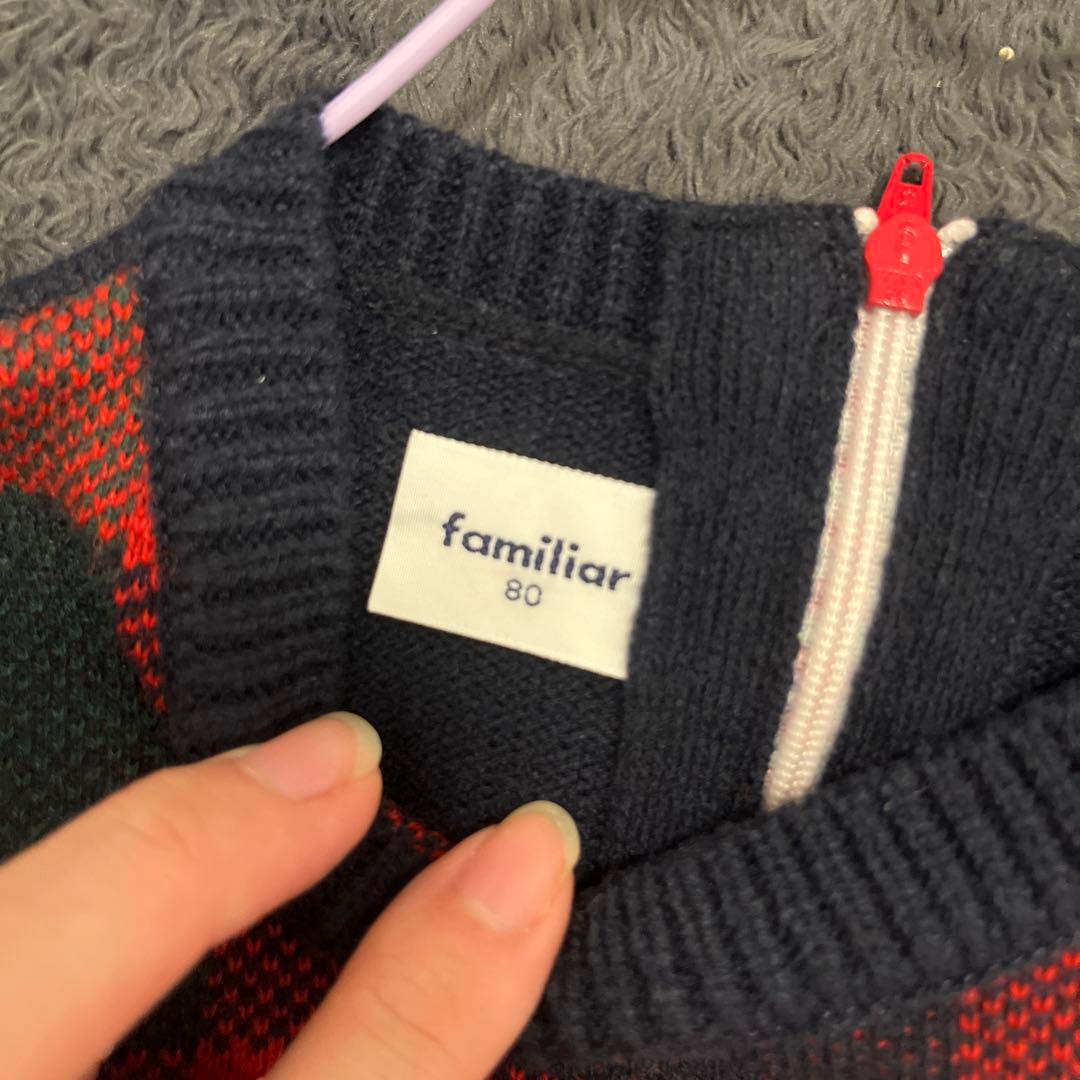 美品　ファミリア　80 チェック柄ワンピース