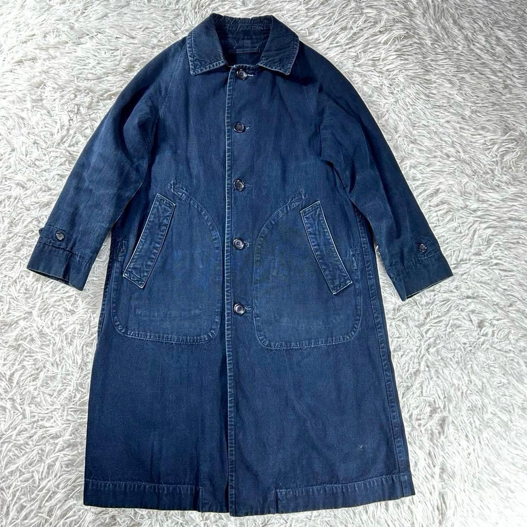 45R 908デニムステンカラーコート　L インディゴ