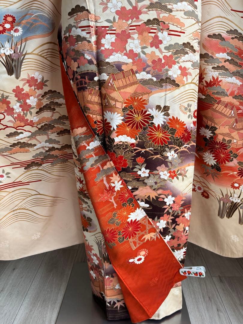 ♡ 【特別大特価❣️④】振袖フルセット　正絹　成人式　ベージュ系