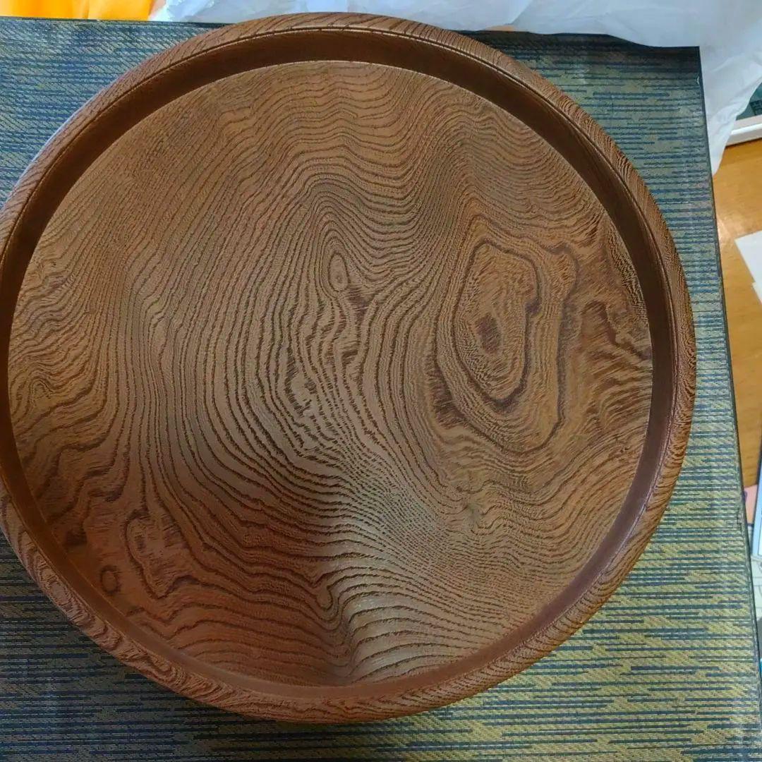 神代欅切立盆、煎茶用、細川毅