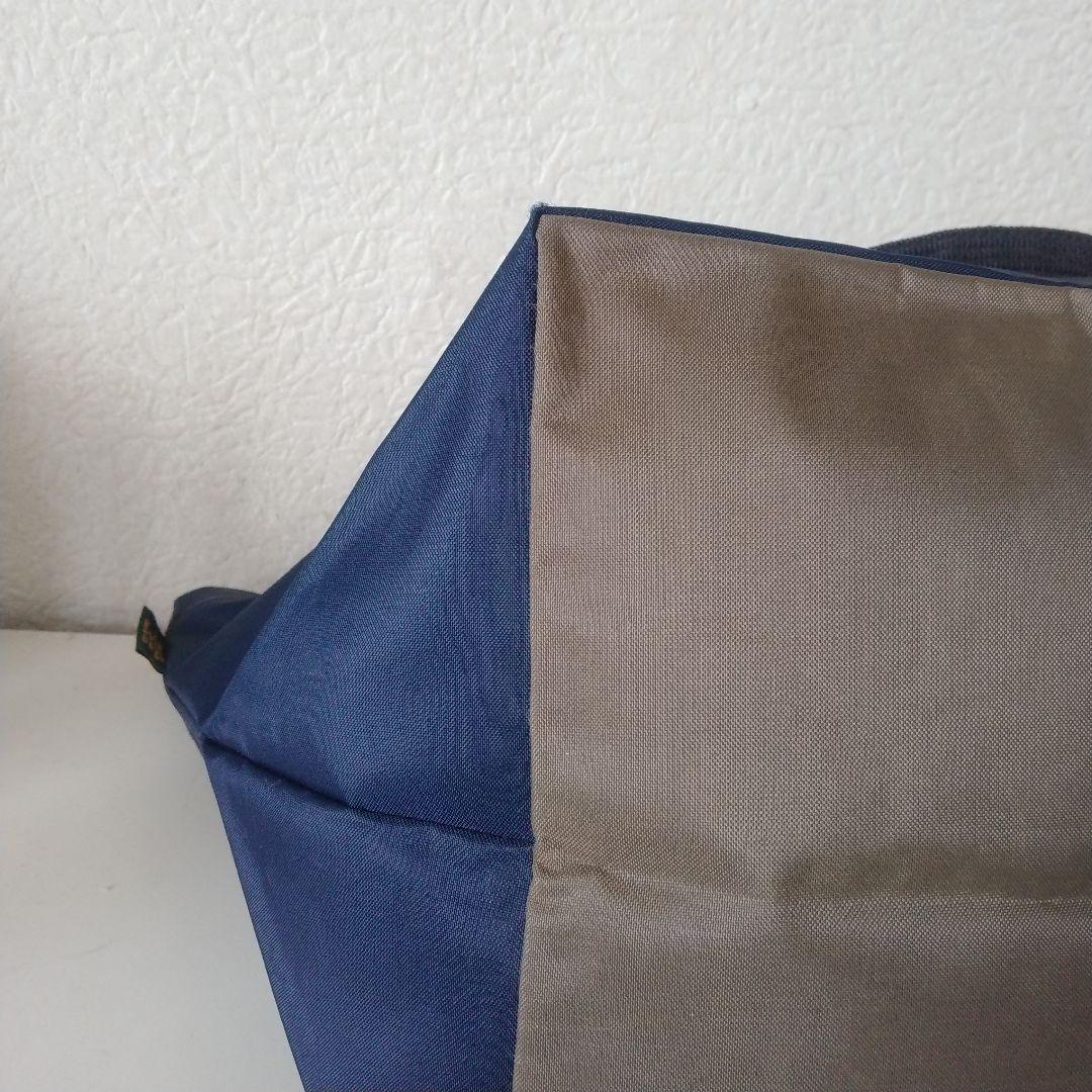 エルベシャプリエ 1028N 舟形トートバッグ　ネイビー×カーキ