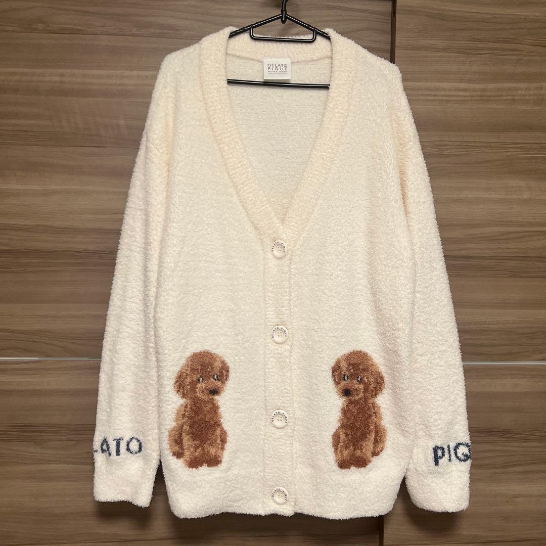 ジェラートピケ 【UNISEX】 トイプードル カーディガン