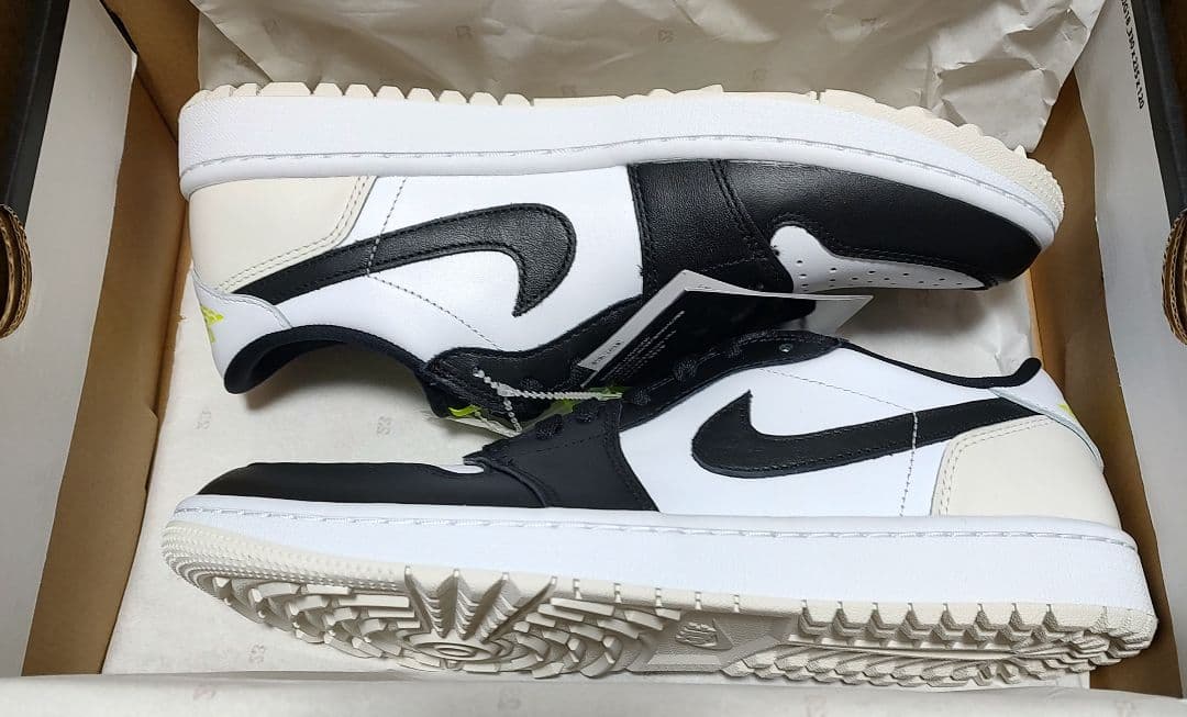 NIKE AIR JORDAN 1 LOW GOLF ブラック ボルト 28