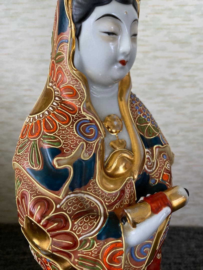 九谷焼　観音菩薩像　置物　縁起置物　骨董