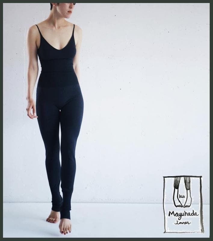 佐藤繊維×早坂香須子コラボ/kone/マユハダインナー 腹巻ロングレギンス 黒