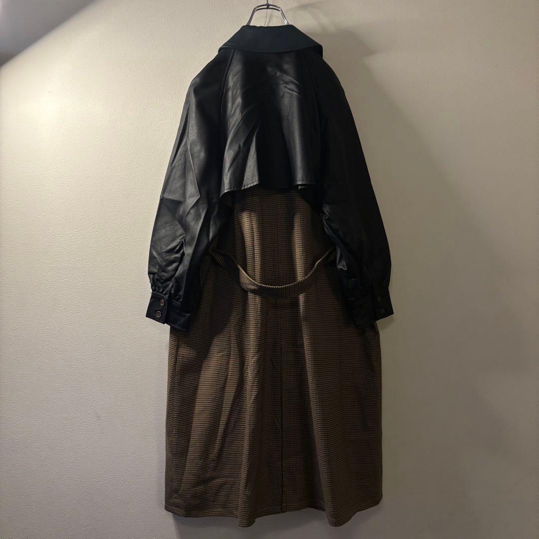オーバーサイズ レザー 切り替え トレンチコート y2k 奇天烈 再構築