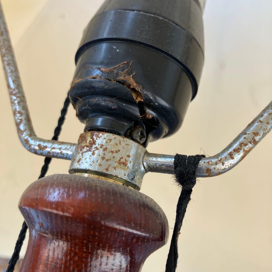 昭和レトロ フリンジシェードランプ スタンドライト フロアスタンド 木製フレーム