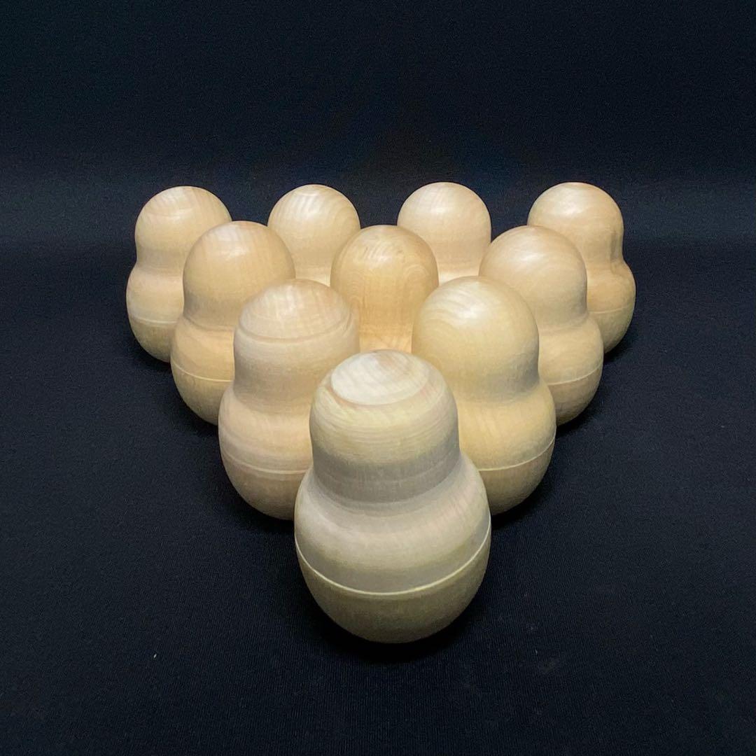 白木 起き上がりこぼし 65mm 10個セット