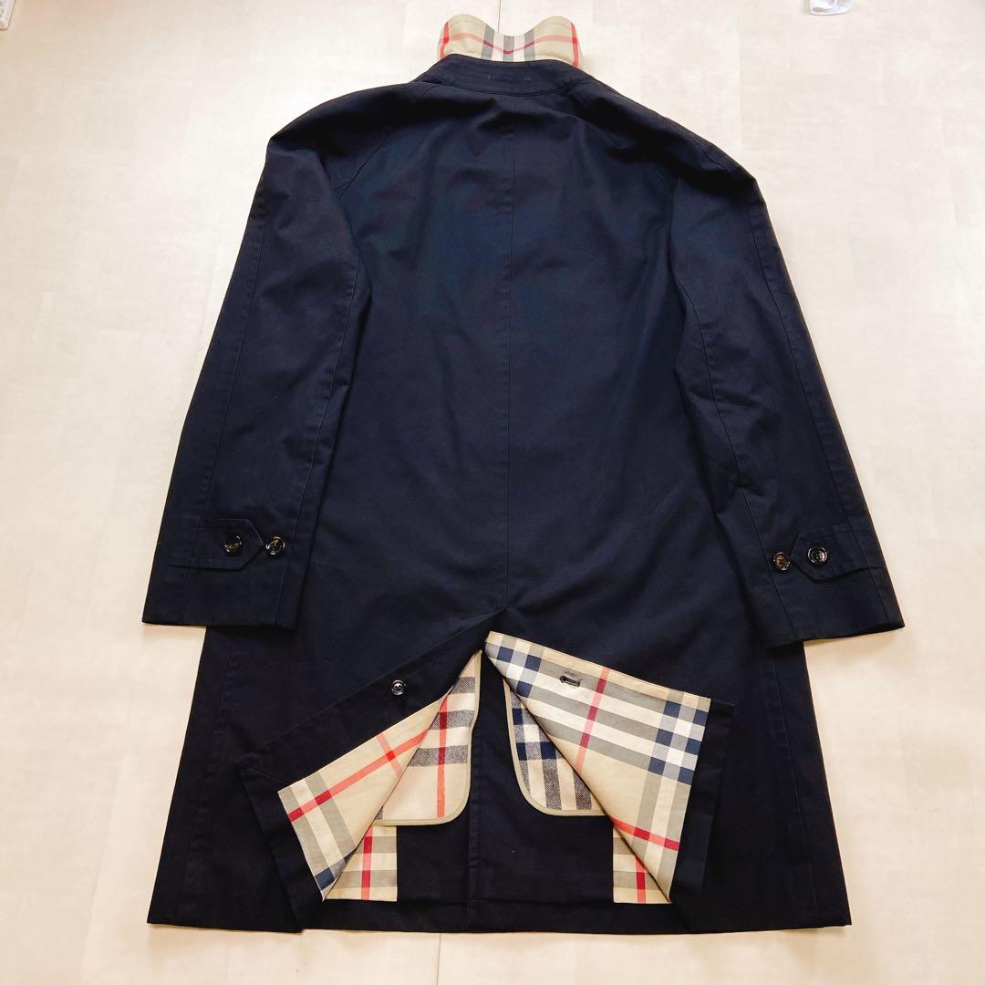 美品 襟裏チェック メガチェック 大きいサイズLL バーバリーロンドン ライナー
