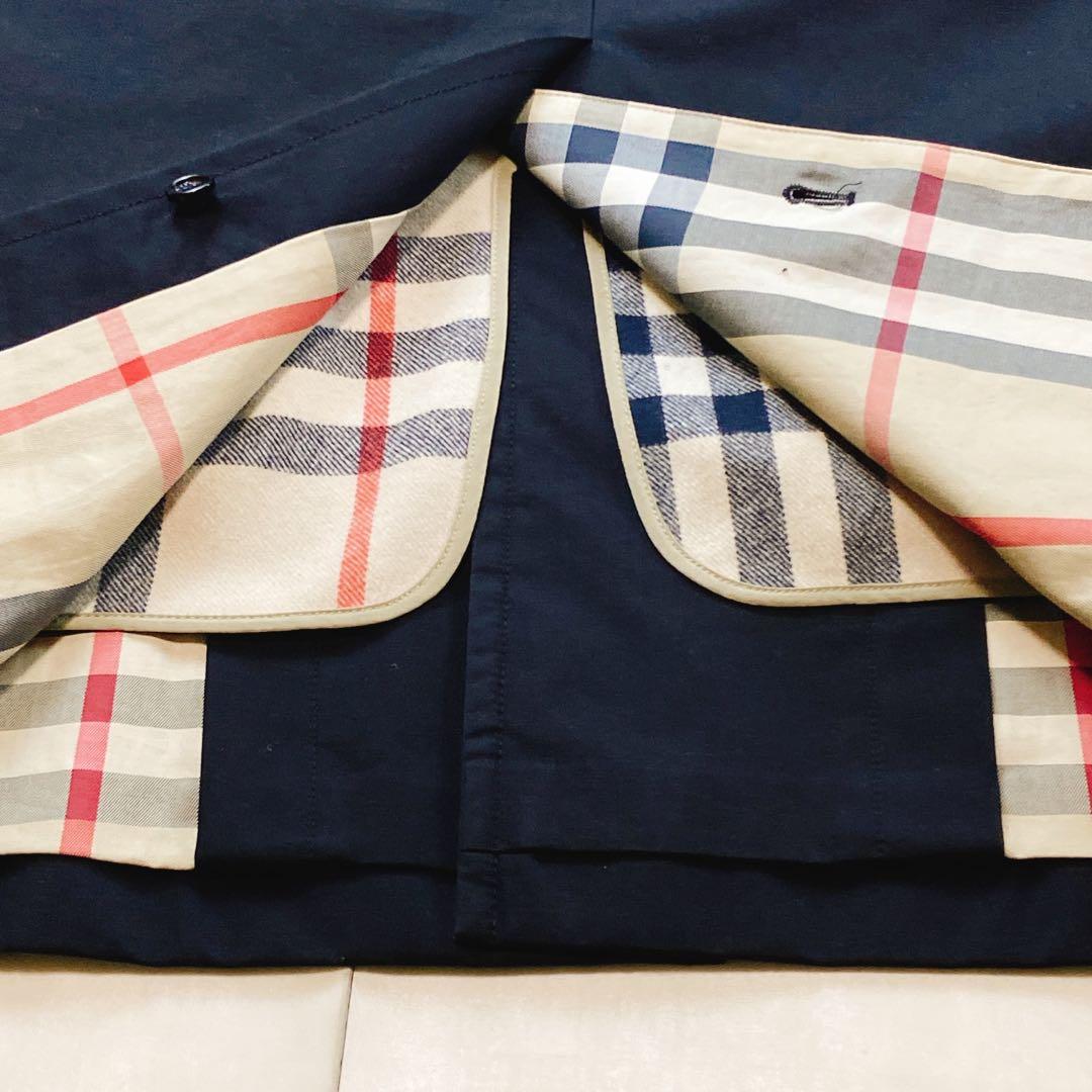 美品 襟裏チェック メガチェック 大きいサイズLL バーバリーロンドン ライナー